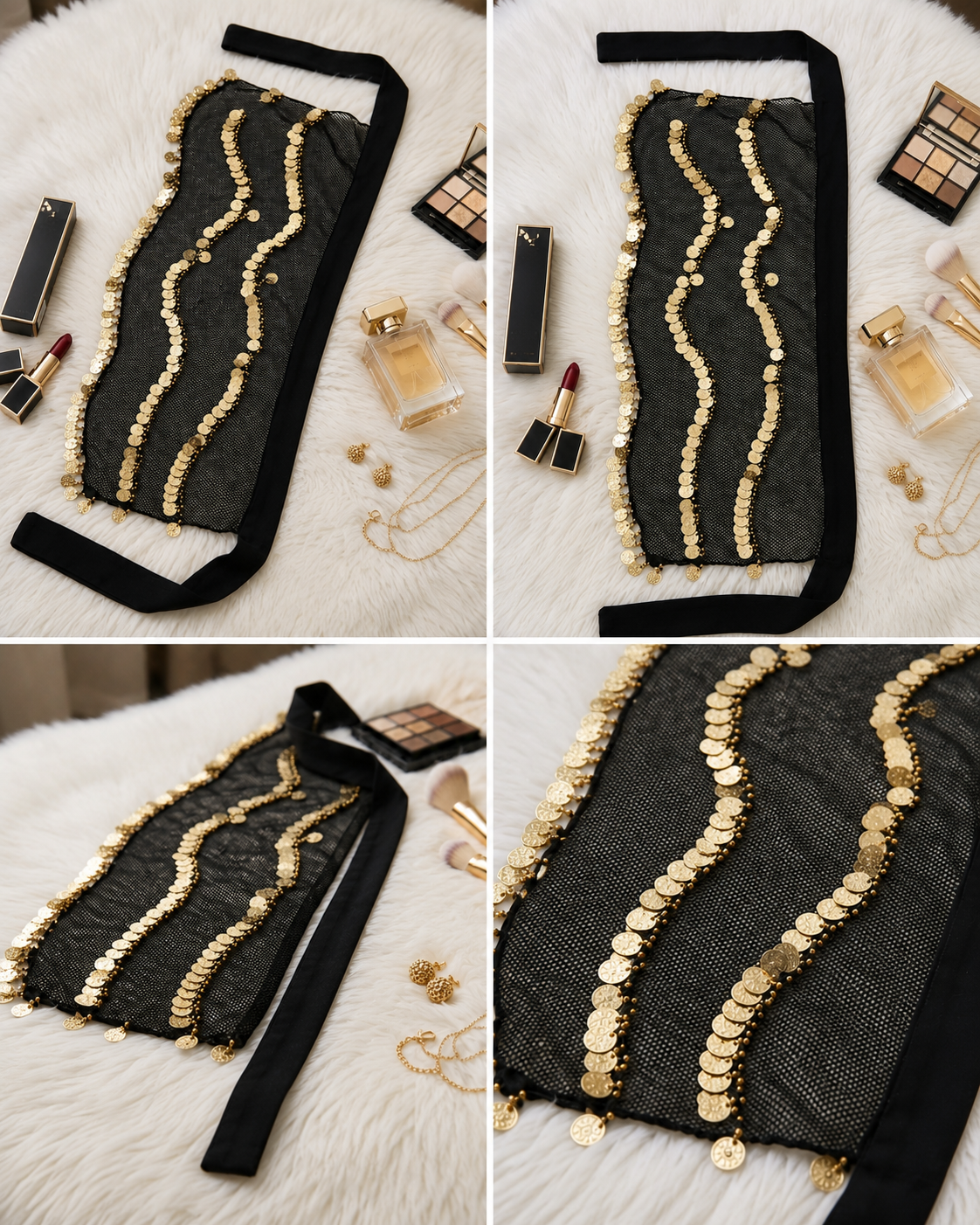 Coin Embellished Mesh Waist Scarf - Image 2
